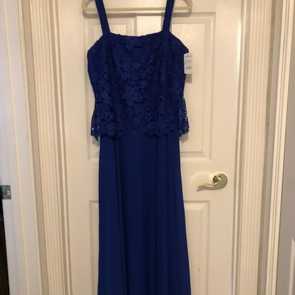 Emma Street Dresses & Skirts - New Emma Street Women's Lace Jacket and Long Dress - Size 10 Cobalt Blue